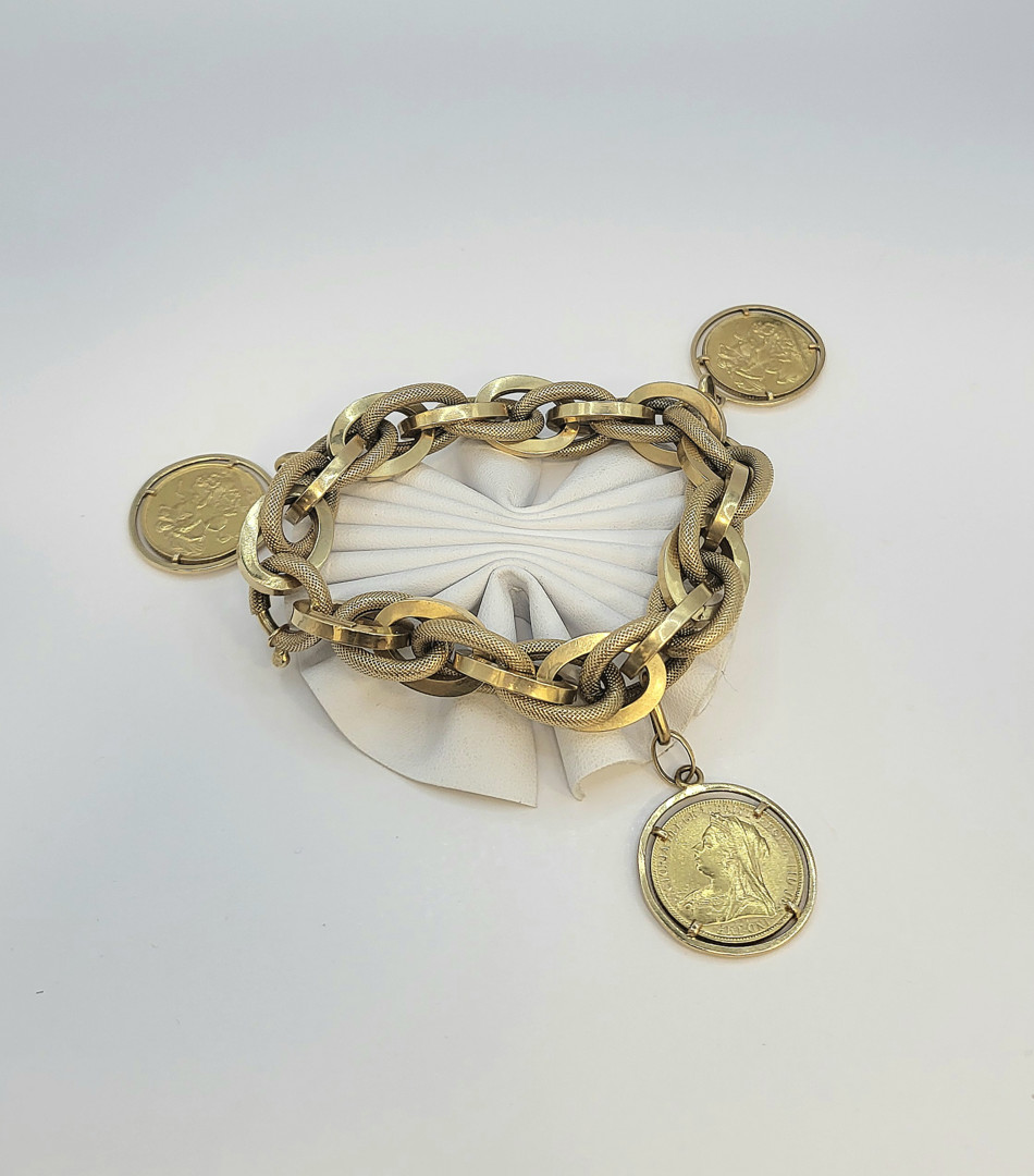 Bracciale oro monetato