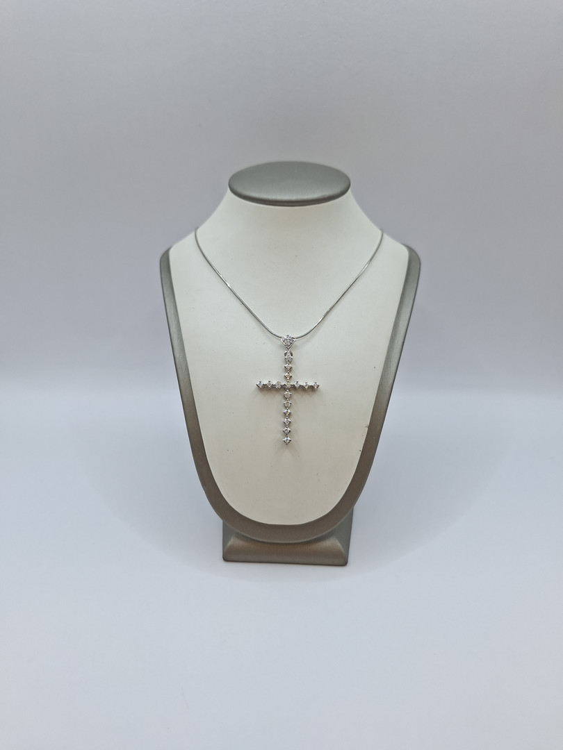 Collana croce oro diamantini