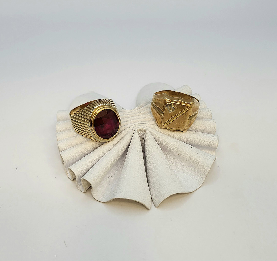 2 anelli oro pietra