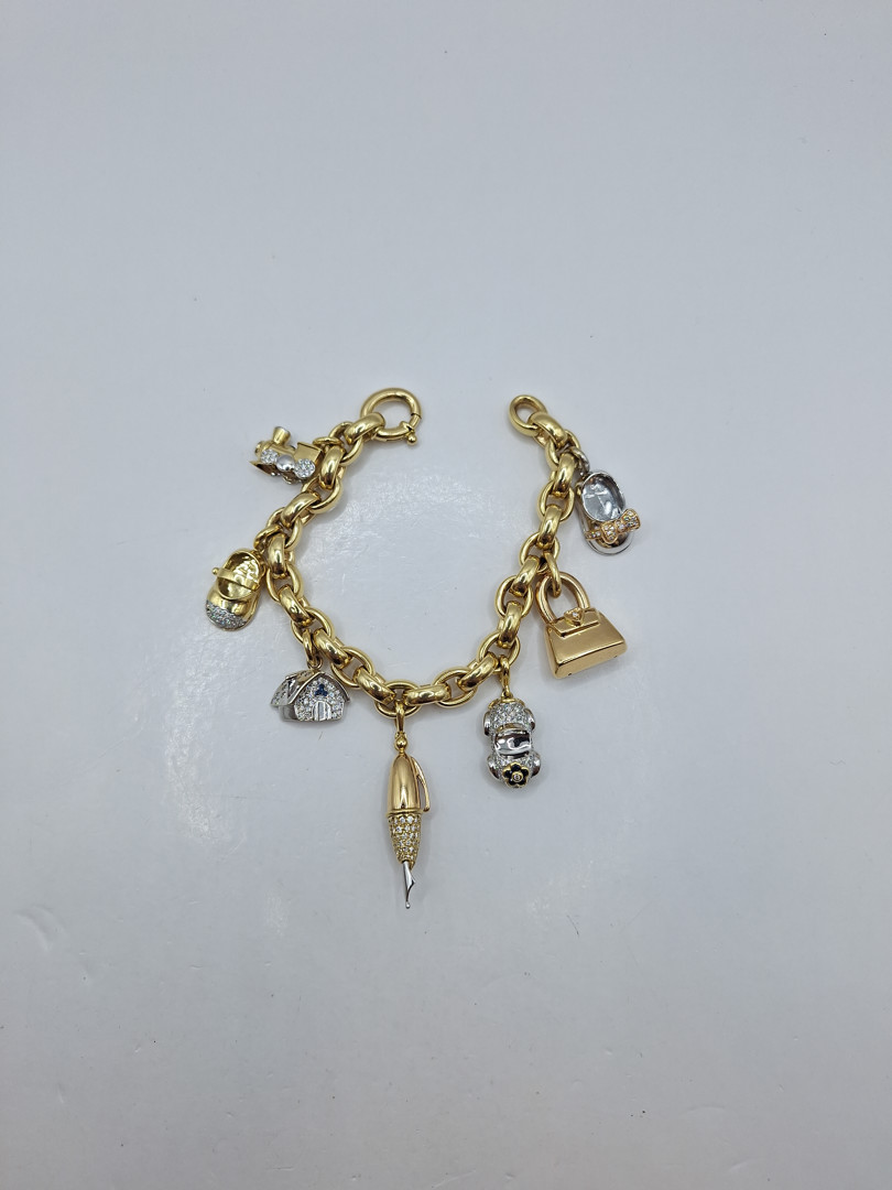 Bracciale oro pietre diamantini