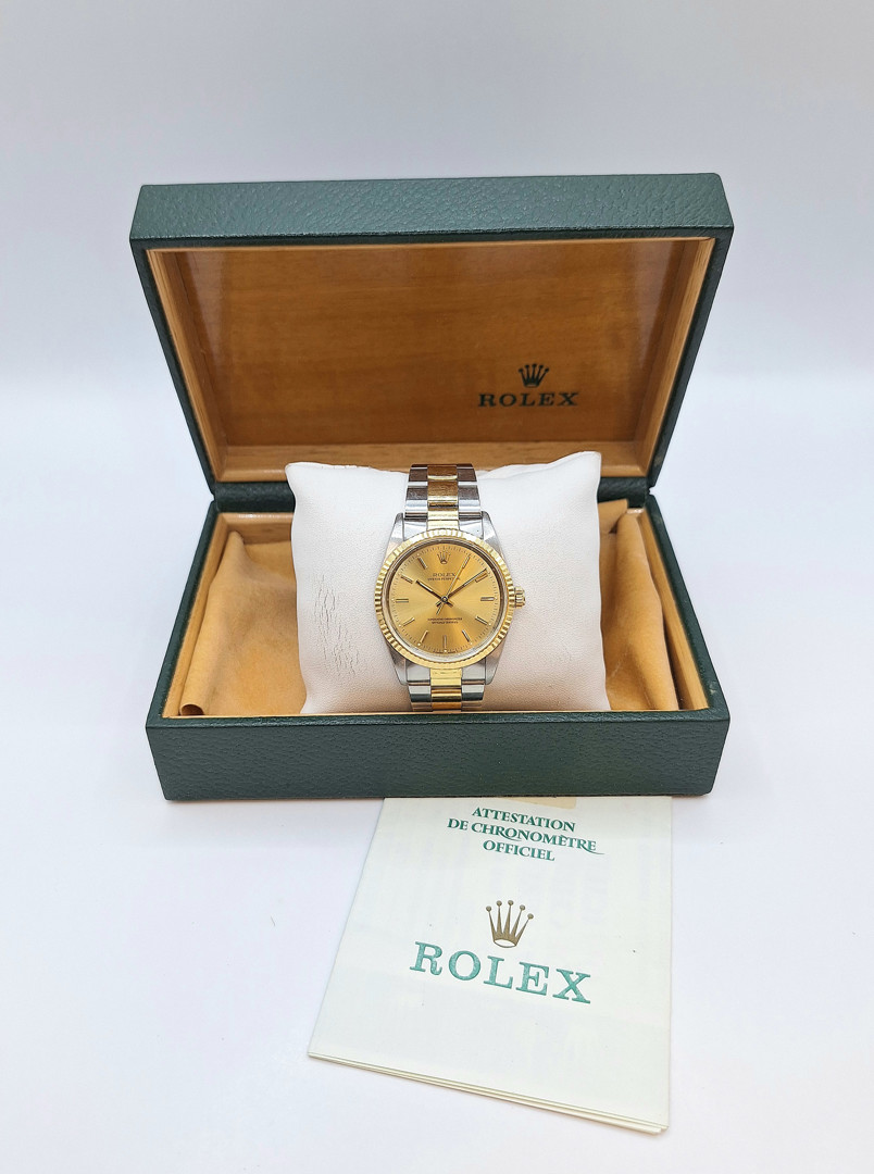 Orologio acciaio e oro Rolex Oyster Perpetual con scatola e garanzia a corredo