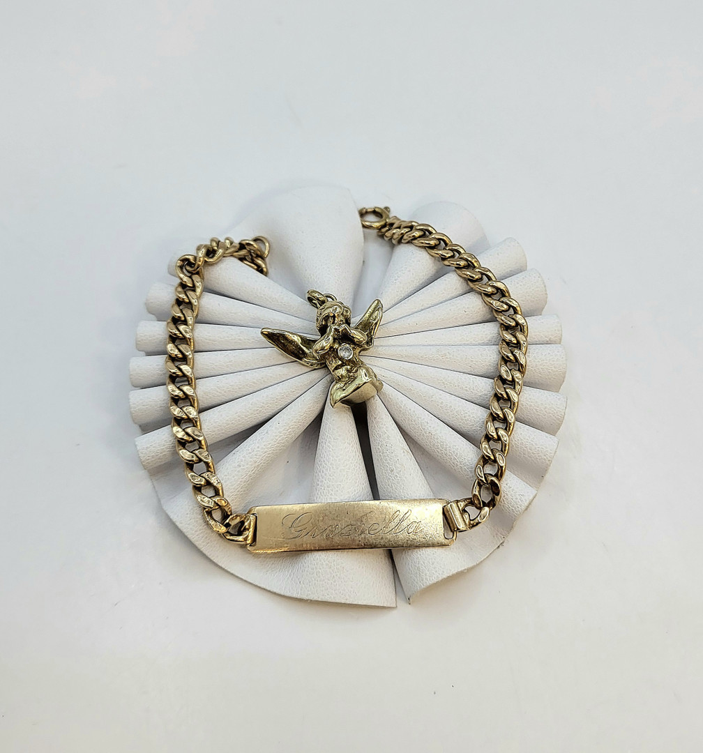 Bracciale e ciondolo oro pietra 