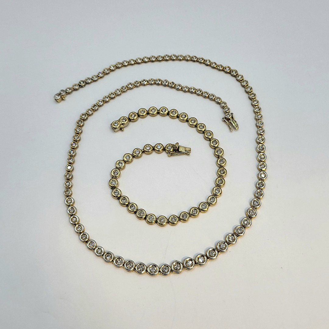 Bracciale e collana oro diamanti