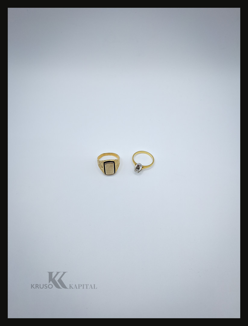 Due anelli oro diamantino