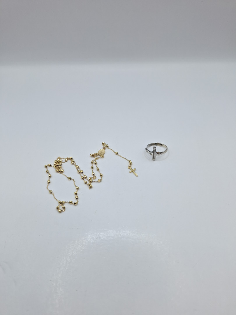 Anello collana rosario oro