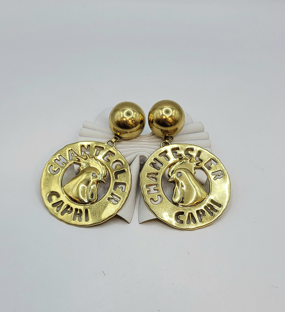 Paio orecchini oro pietre