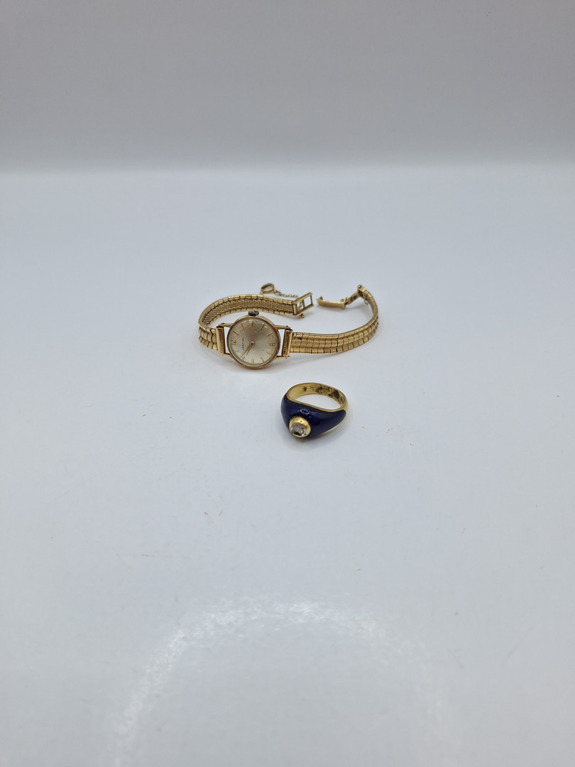 Orologio anello oro smalto diamante