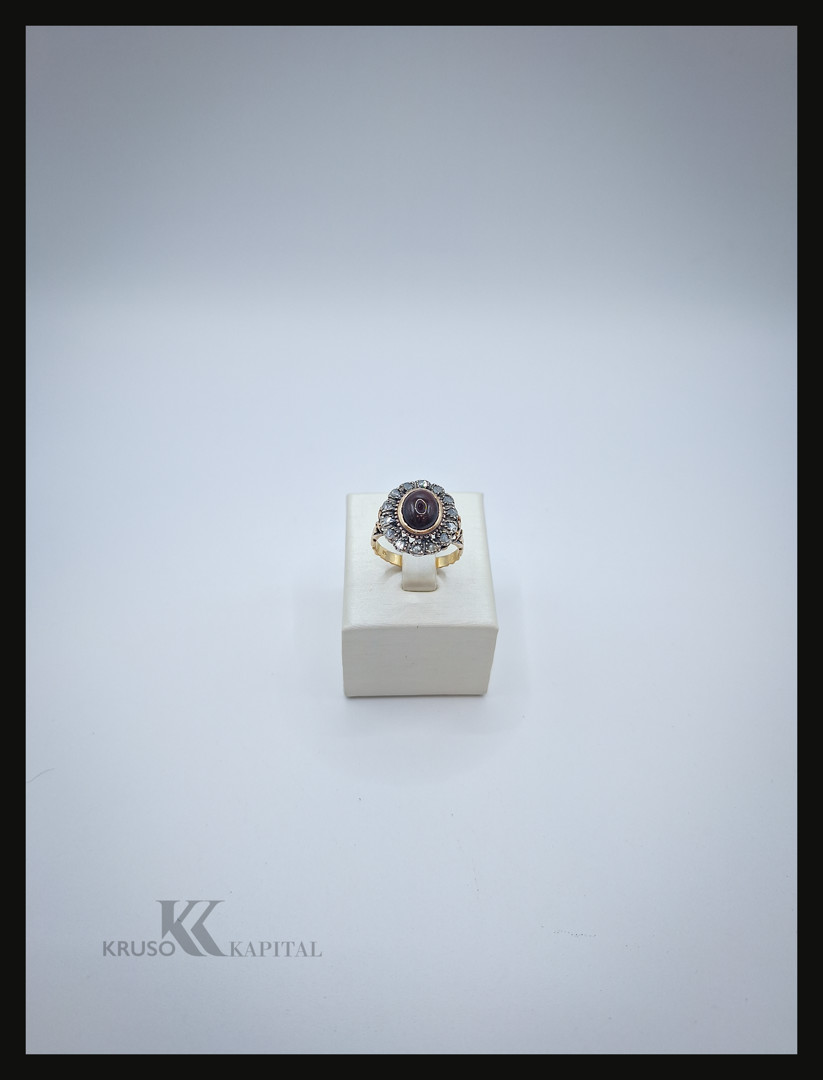 Anello oro argento pietra diamanti