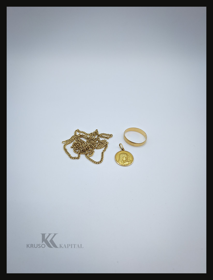 Collana ciondolo e anello oro