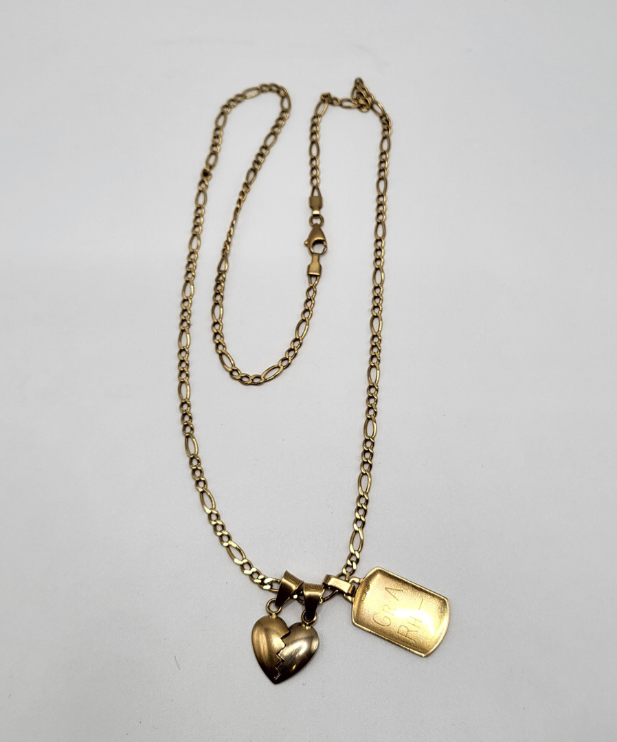 Collana e due ciondoli in oro 