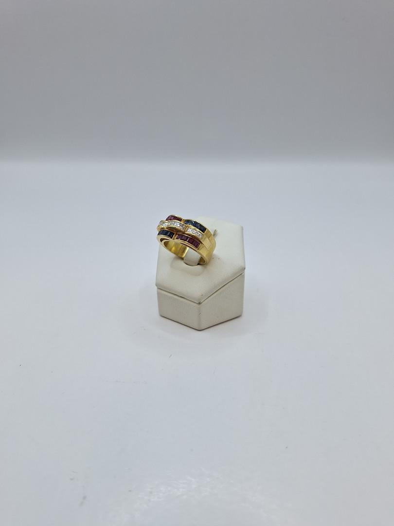 Anello oro diamantini pietre