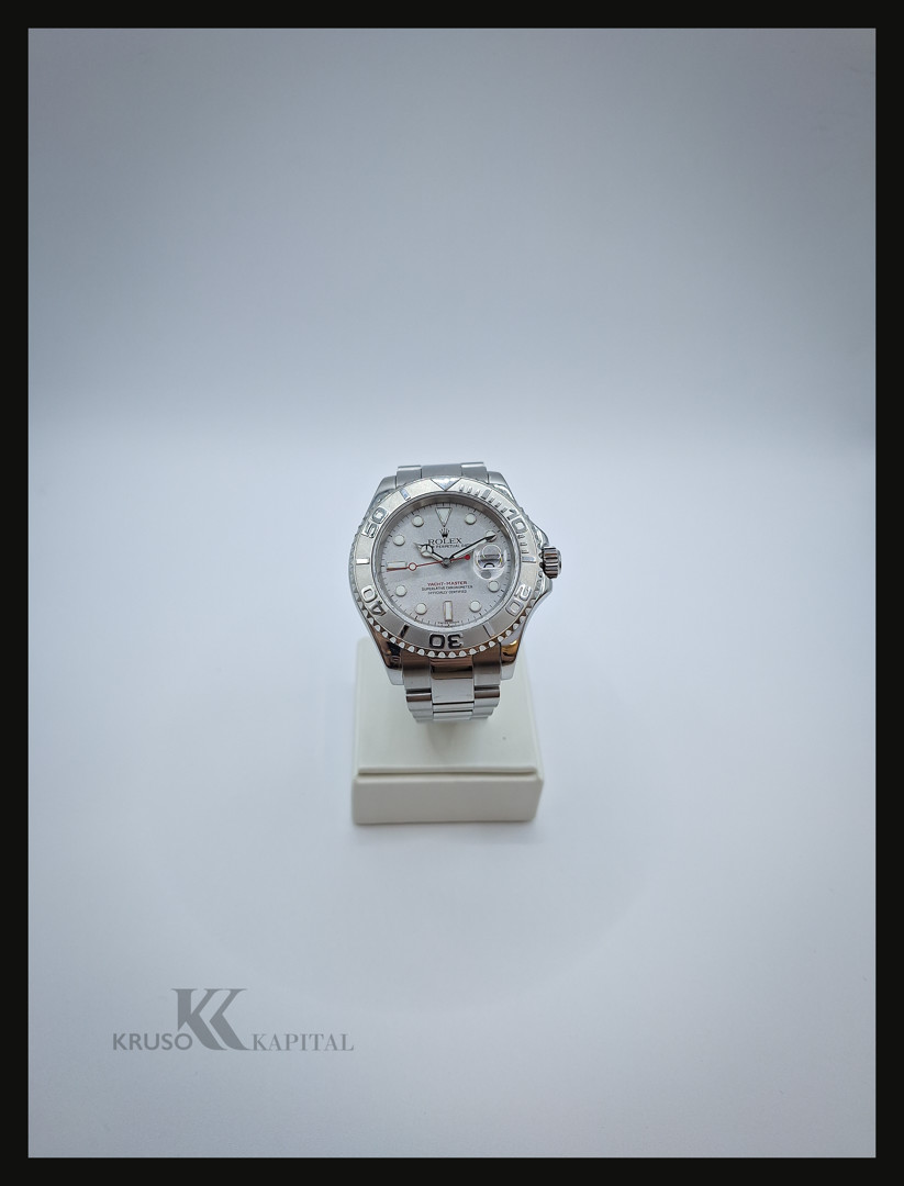 Orologio acciaio Rolex Yacht-Master ghiera platino