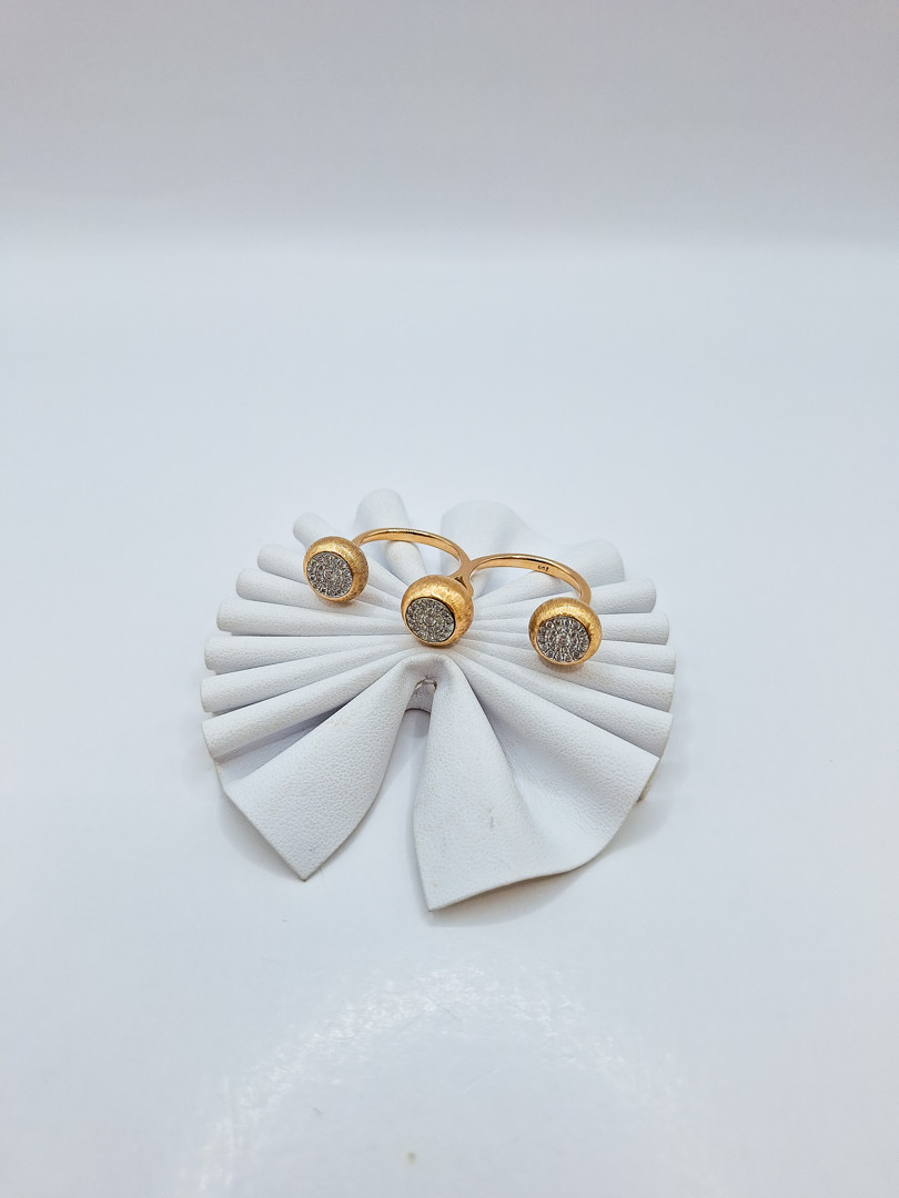 Doppio anello oro diamantini 