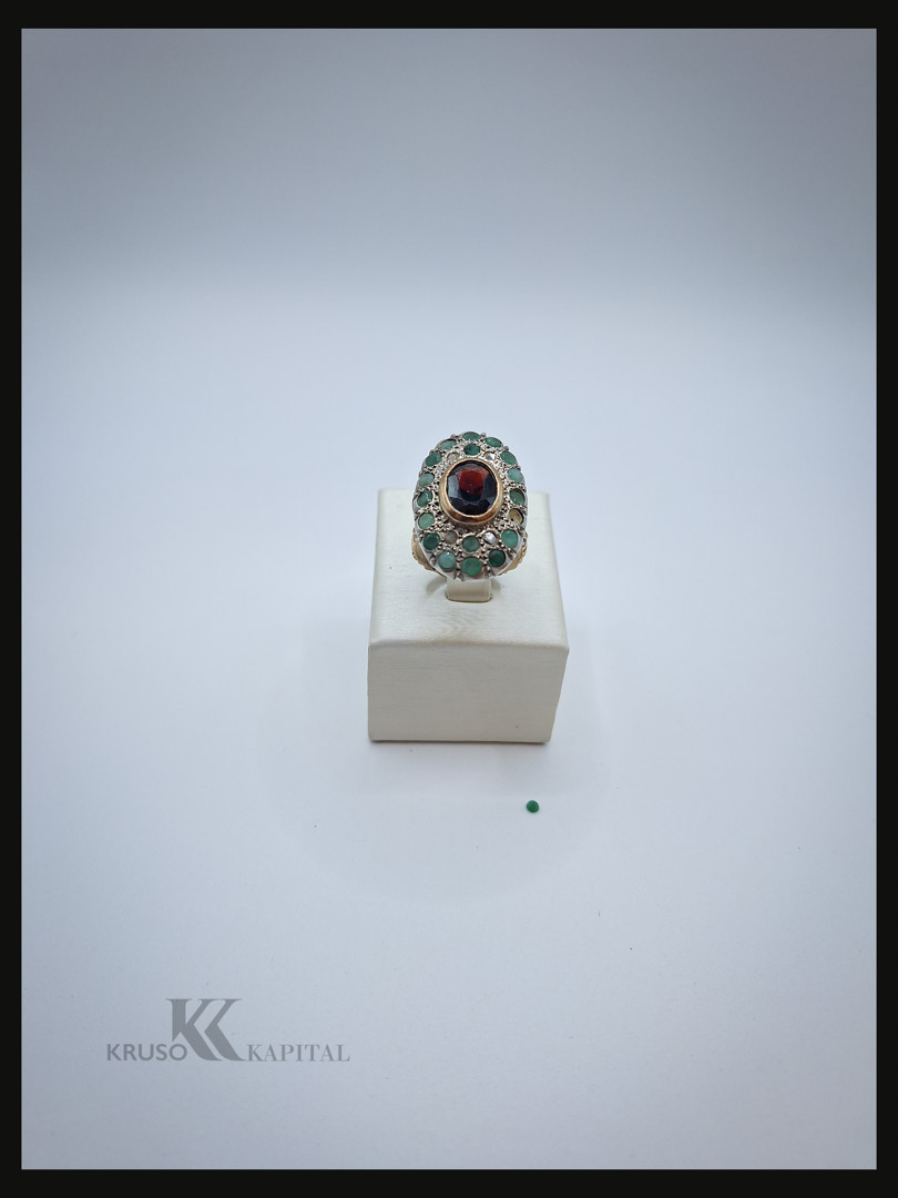 Anello oro argento pietre