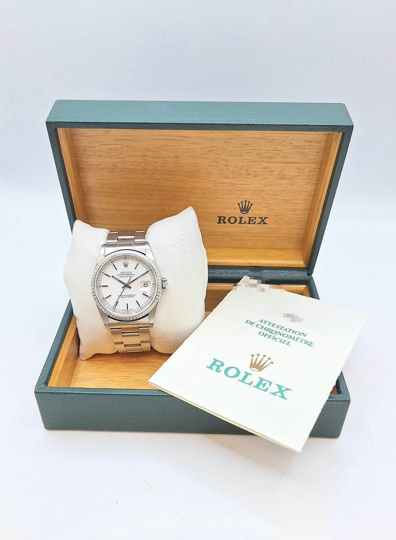 Orologio acciaio Rolex Datejust con scatola e garanzia a corredo