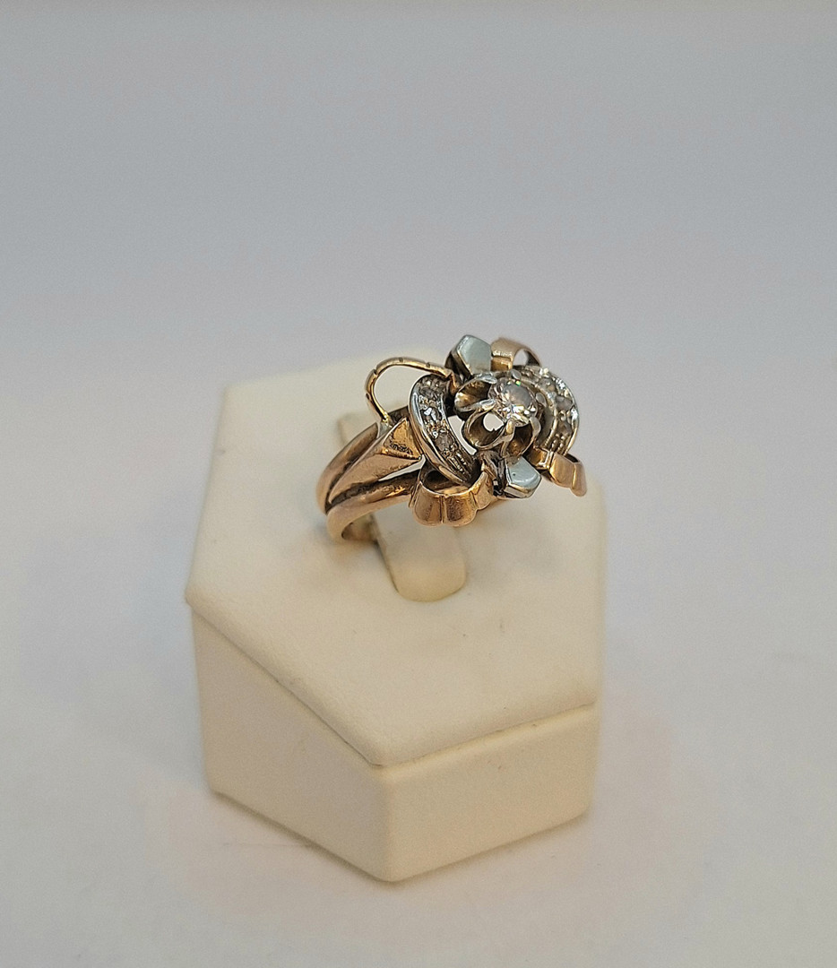 Anello oro diamantini 