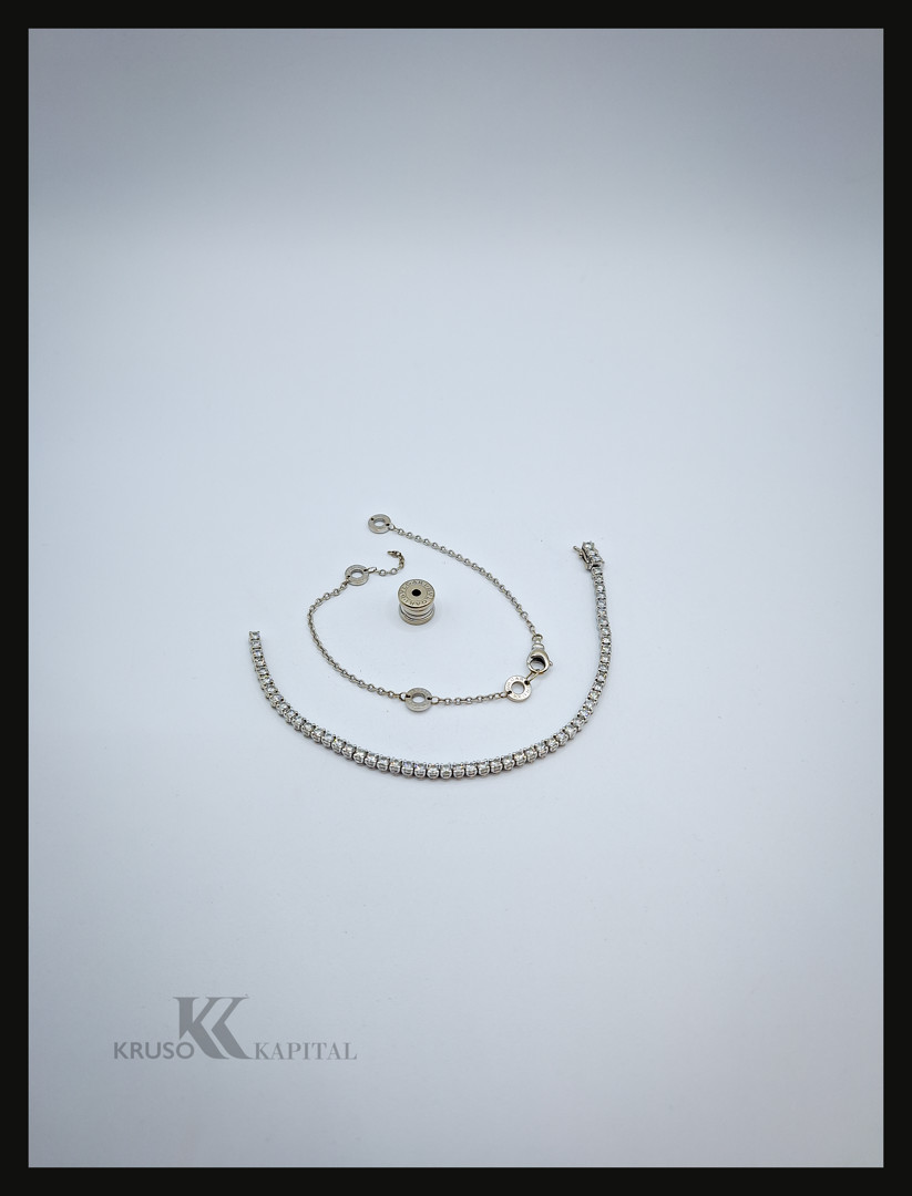 Bracciale oro a firma Bulgari e bracciale oro a firma Alfieri & st.John con diamanti