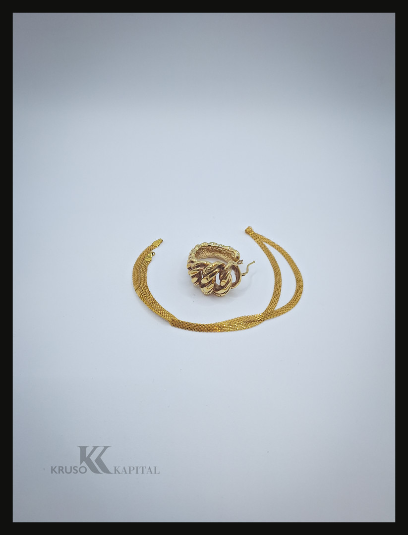 Collana e orecchino oro