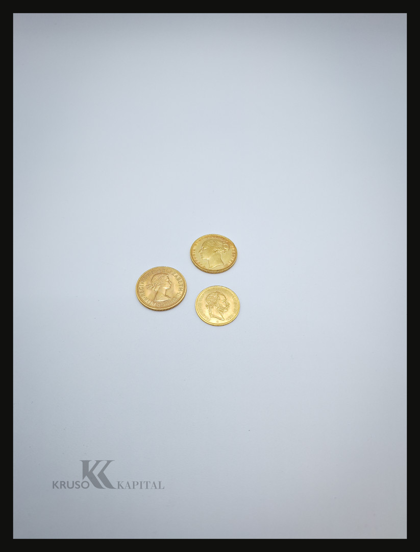 Tre pezzi oro monetato