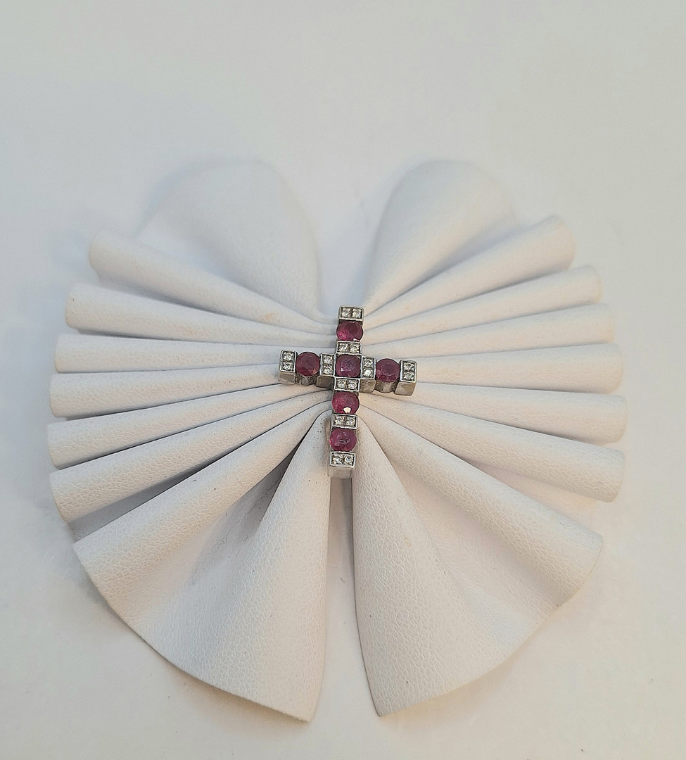 Croce oro diamantini pietre