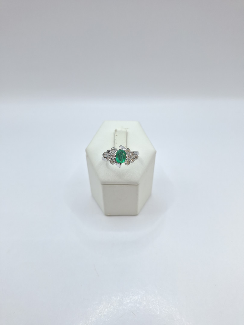 Anello oro pietra diamantini