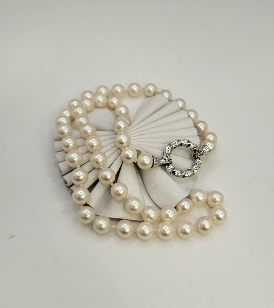 Collana perle oro diamantini