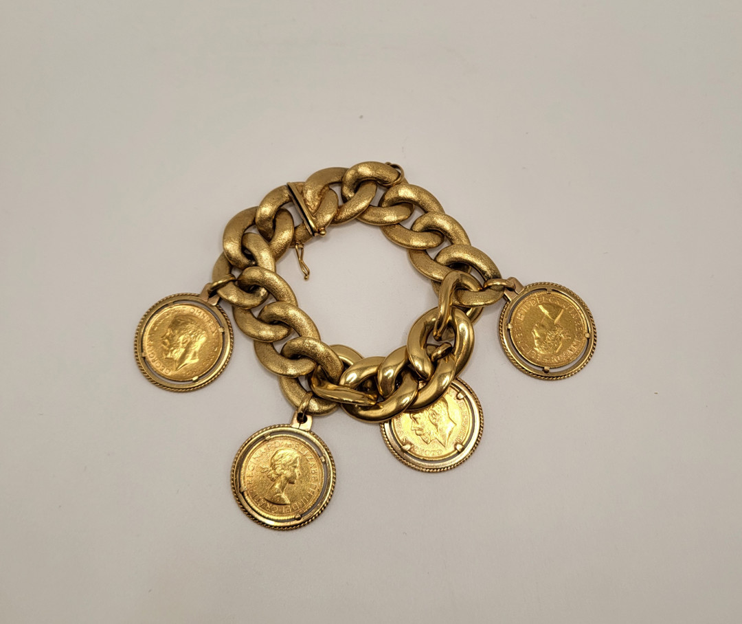 Bracciale con monete oro