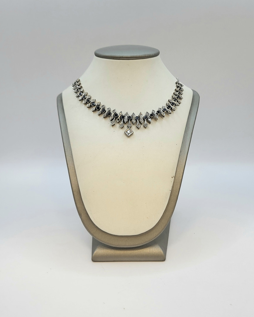 Collana oro pietre diamantini 