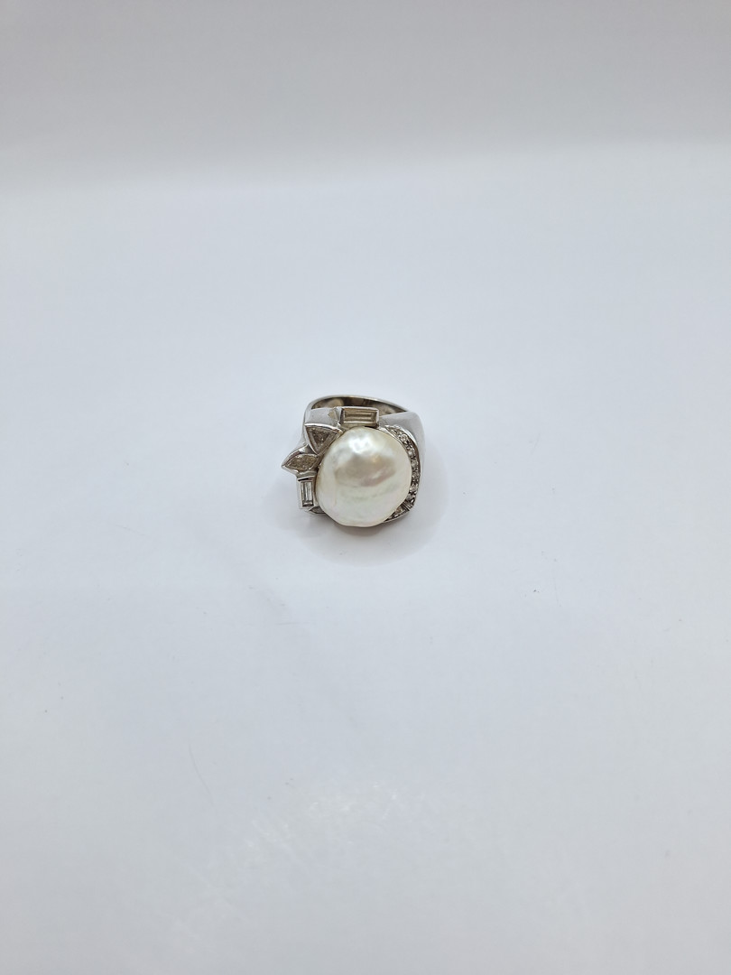 Anello oro madreperla diamanti