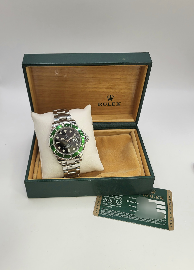 Orologio acciaio Rolex Submariner con scatola e garanzia a corredo