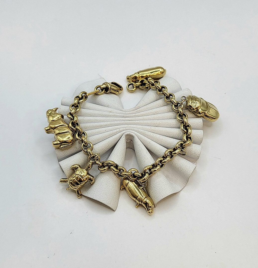 Bracciale con ciondoli oro