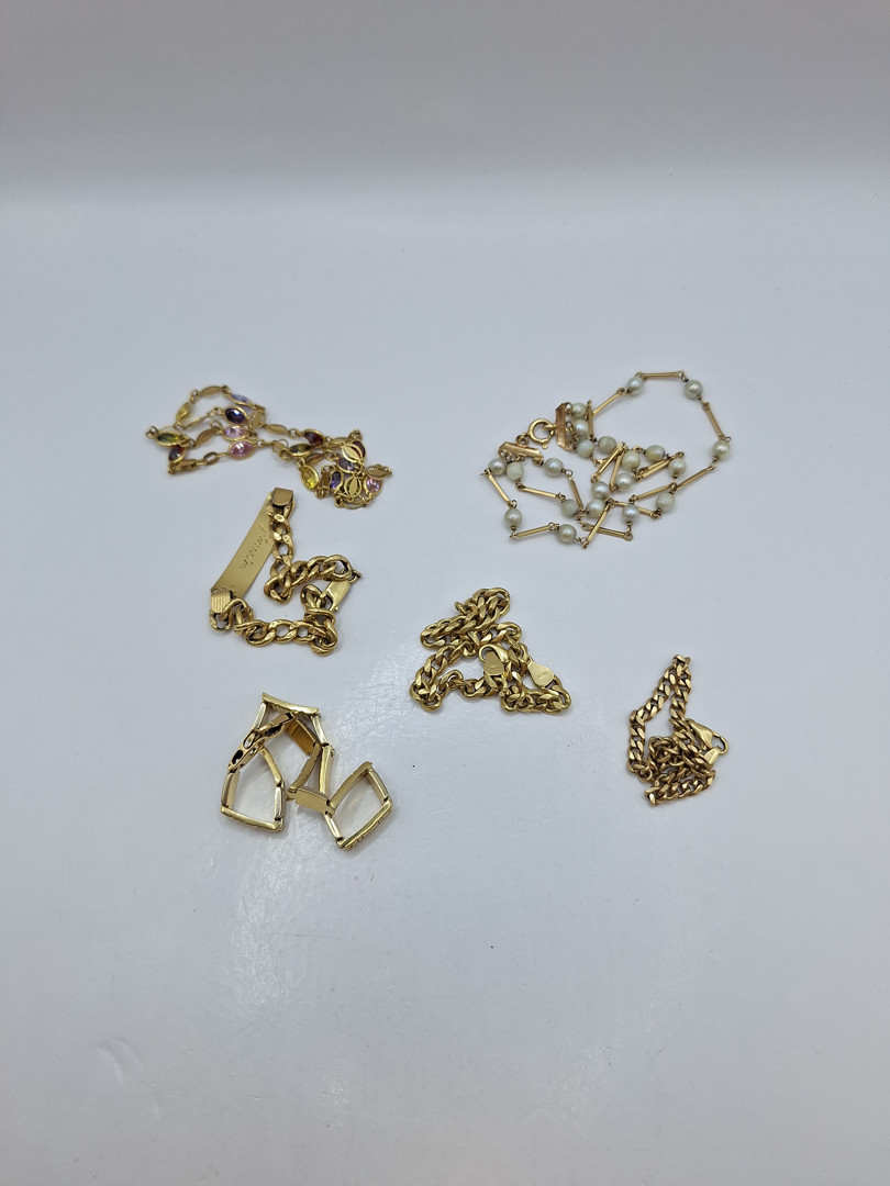 Cinque bracciali collana oro pietre perle