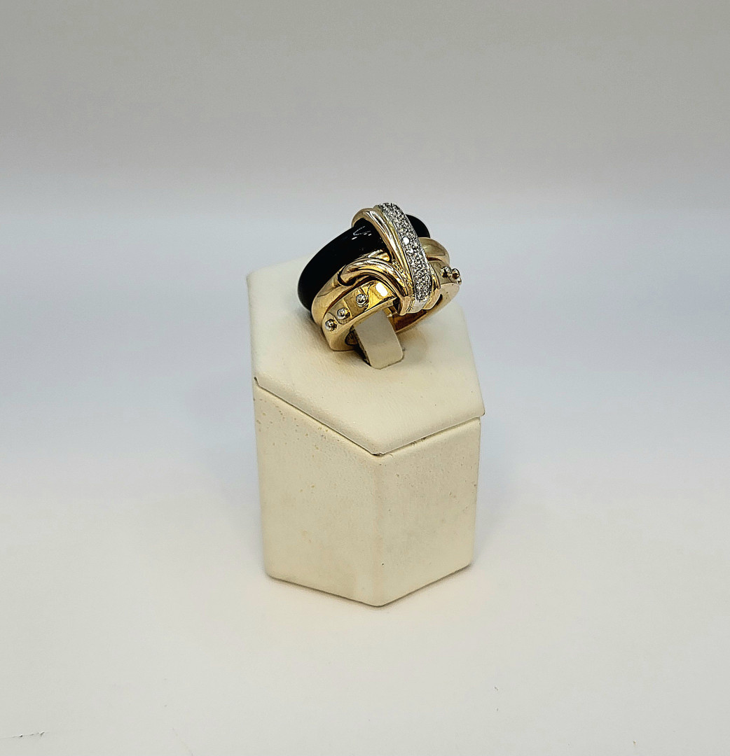 Anello oro diamanti pietra