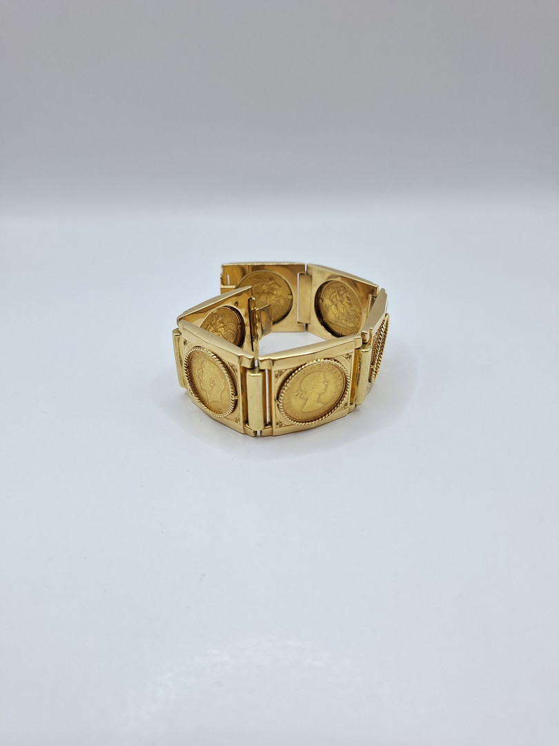 Bracciale oro con 6 sterline oro