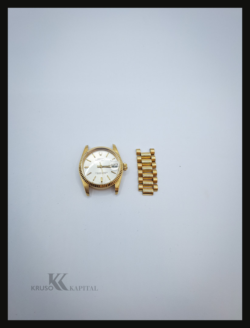 Orologio Rolex Datejust oro e sei maglie di bracciale oro 