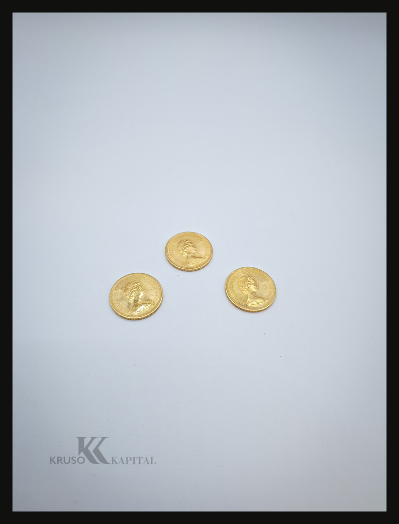 Tre pezzi oro monetato