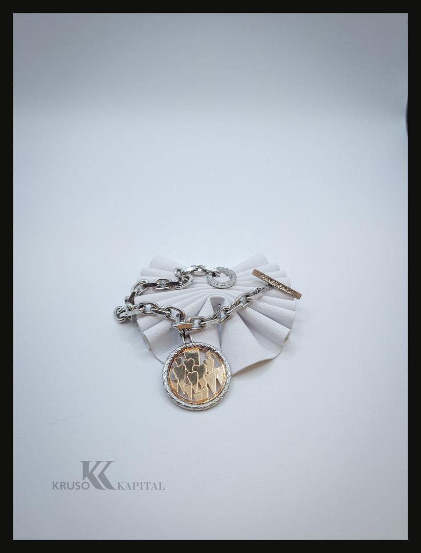 Bracciale a firma Pianegonda in argento con parti oro