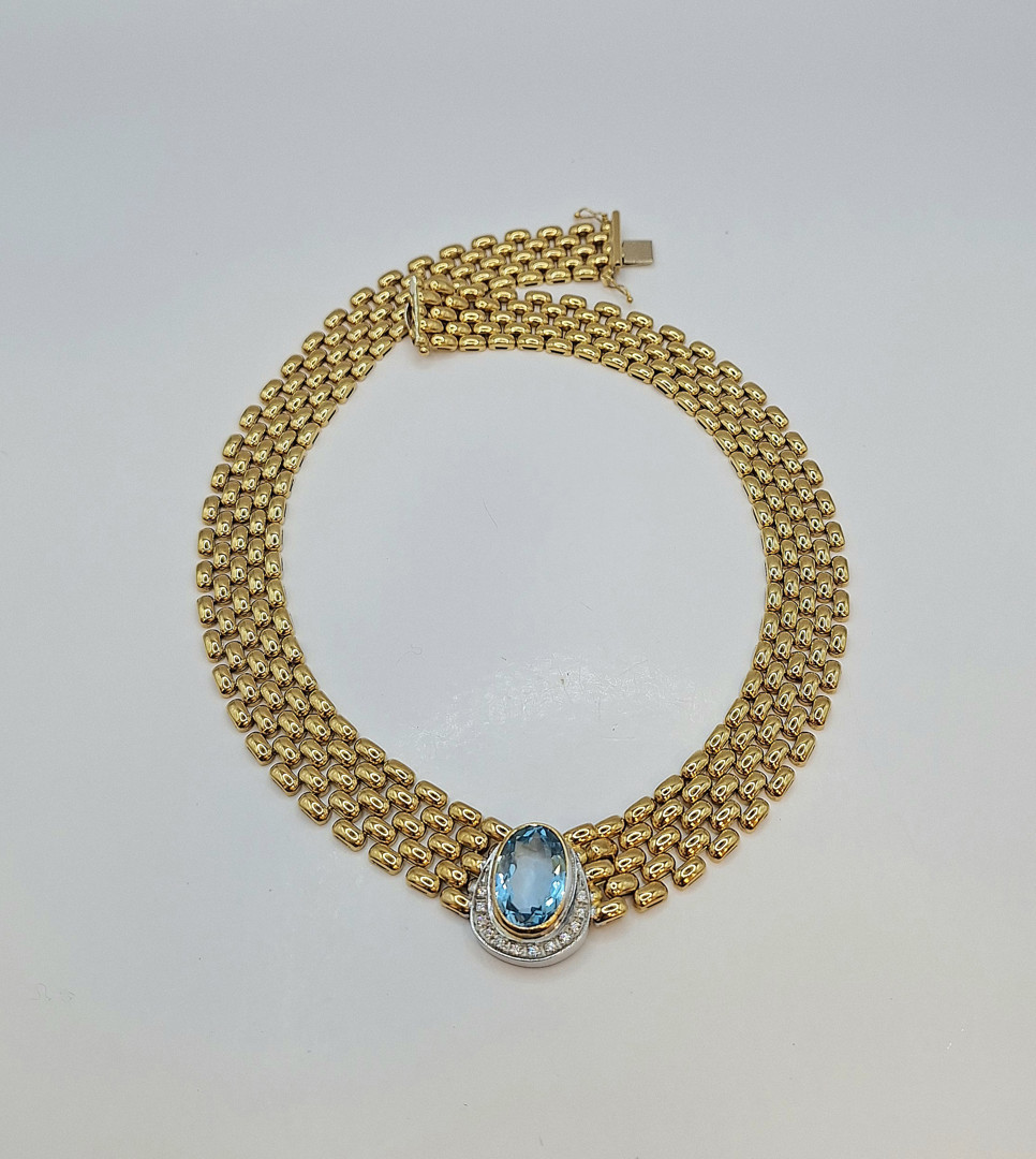Girocollo oro pietre diamantini 