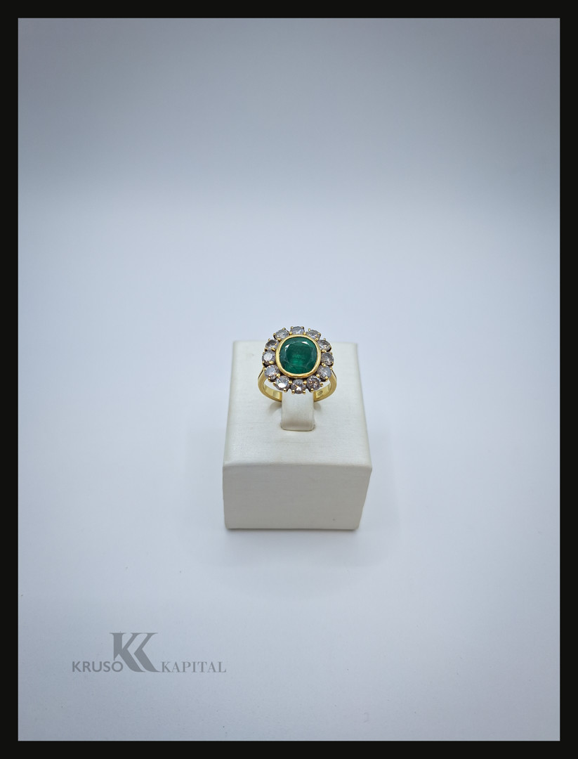 Anello oro diamanti pietra