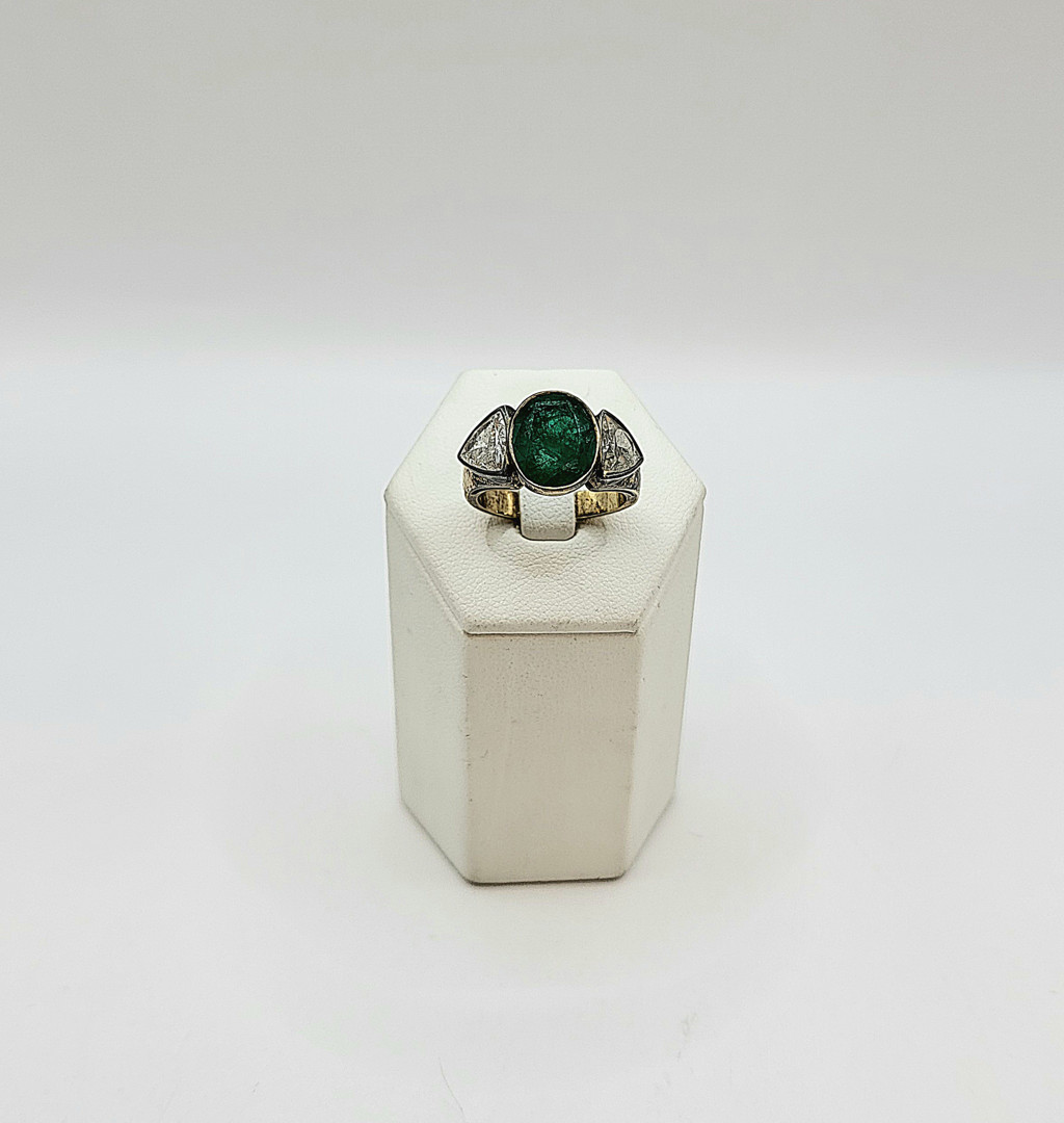 Anello oro argento pietra diamanti