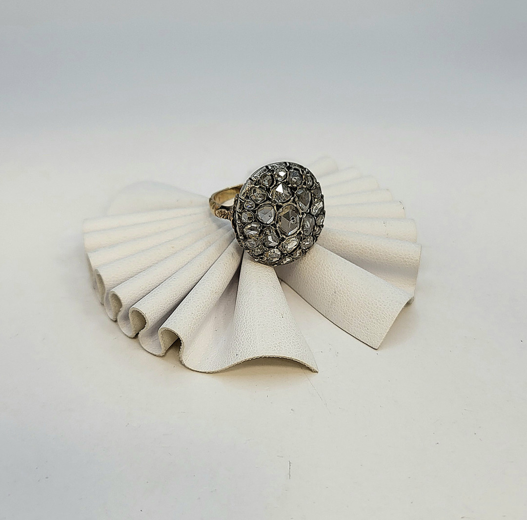 Anello oro argento diamanti