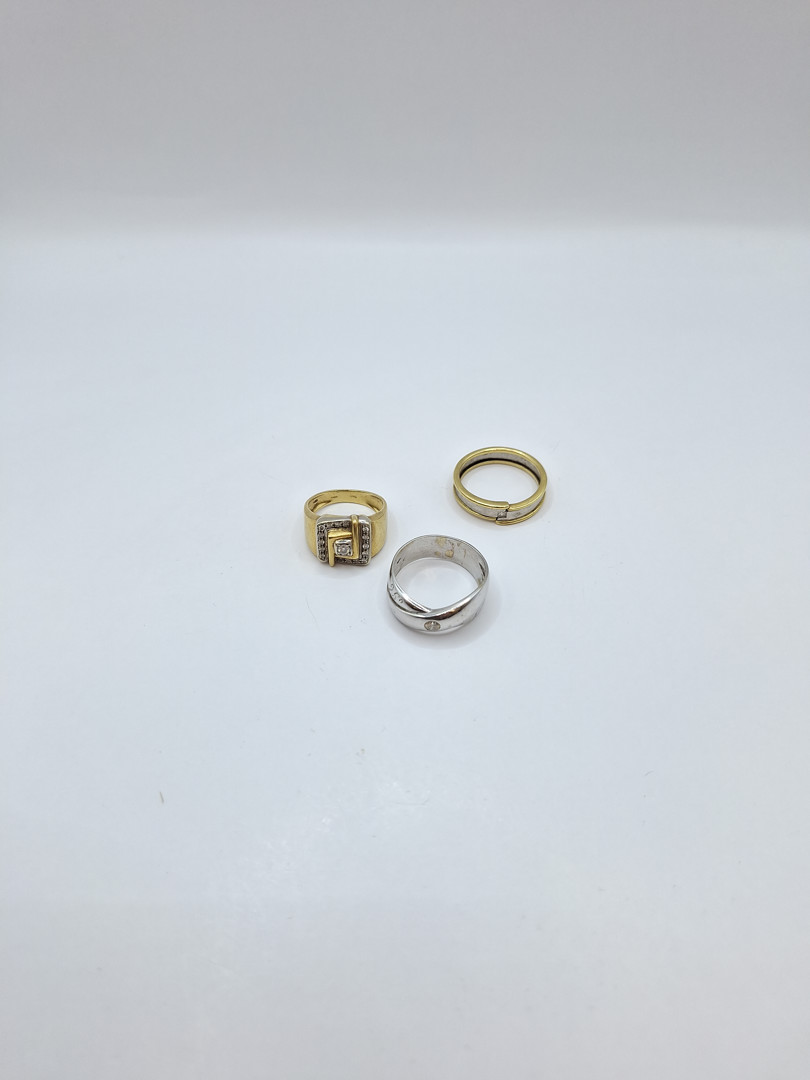 Tre anelli oro diamantini