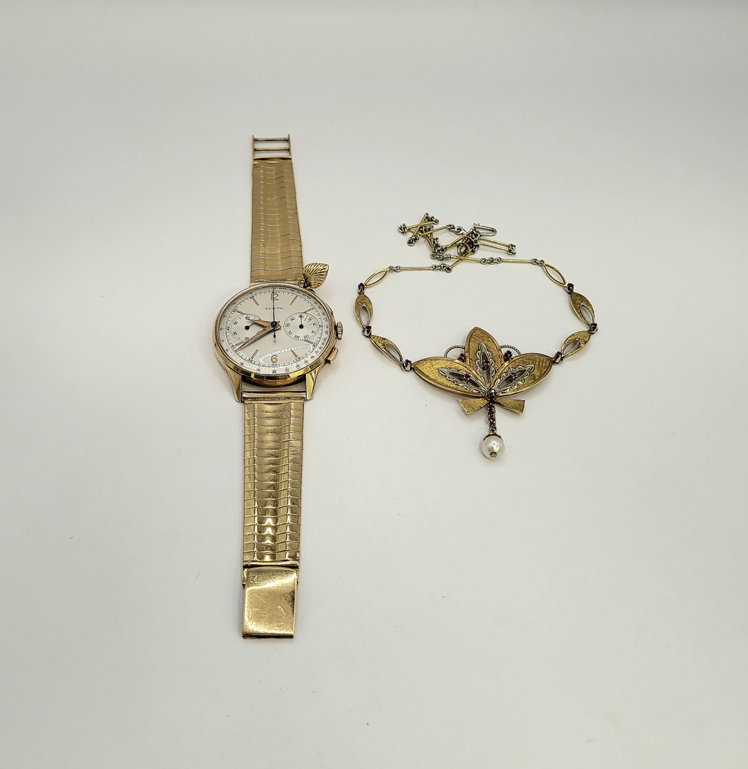 Bracciale con cronografo collana oro