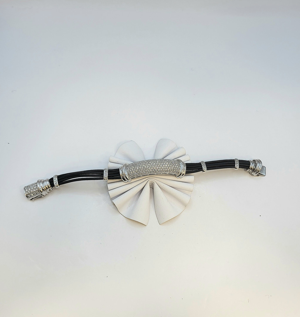 Bracciale caucciù oro diamantini