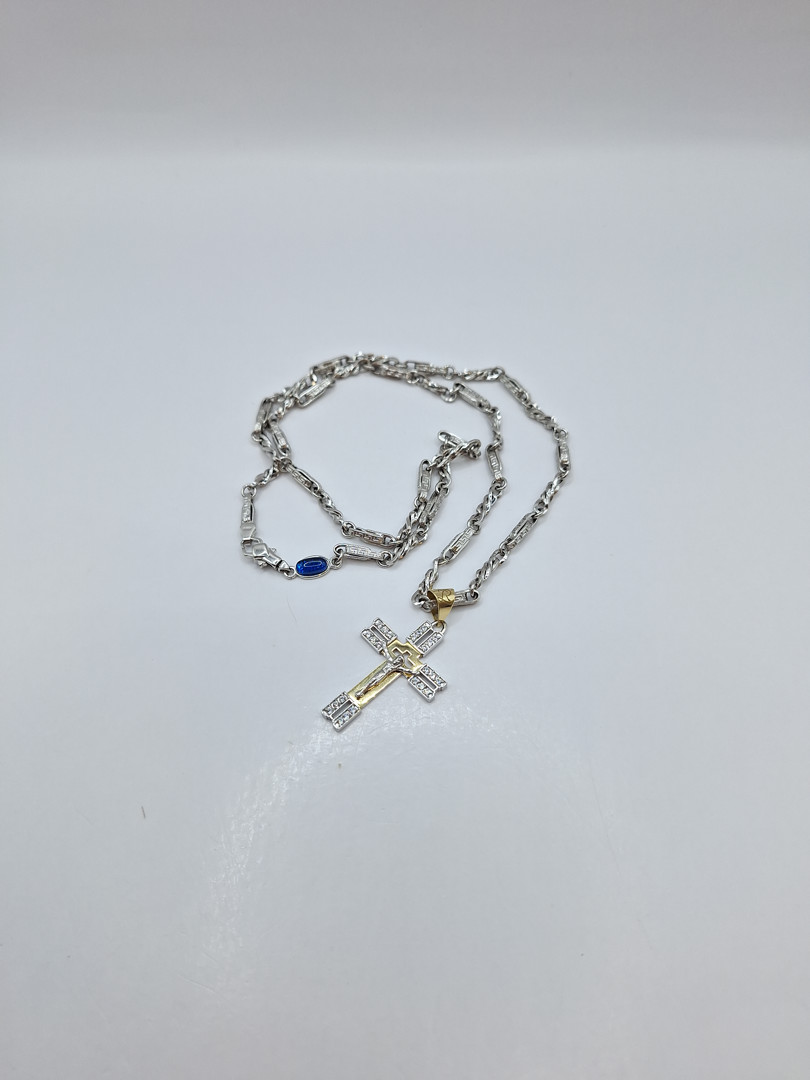 Collana e croce oro pietre 