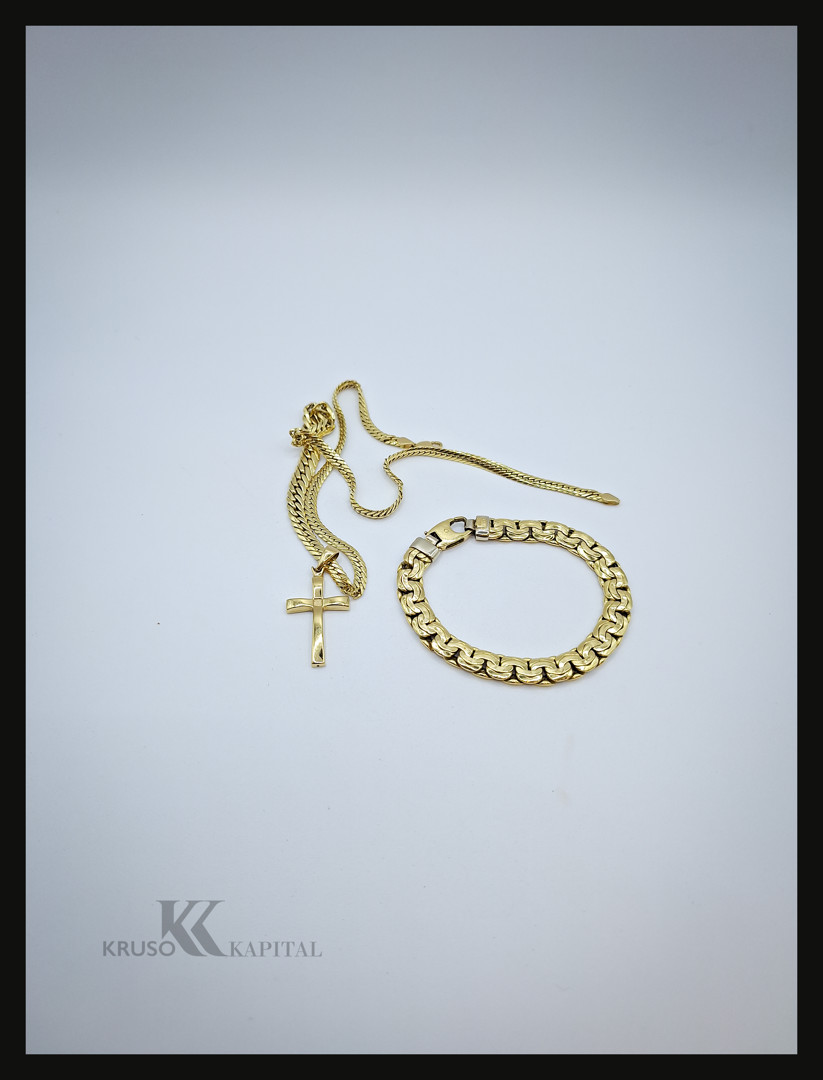Bracciale collana croce oro