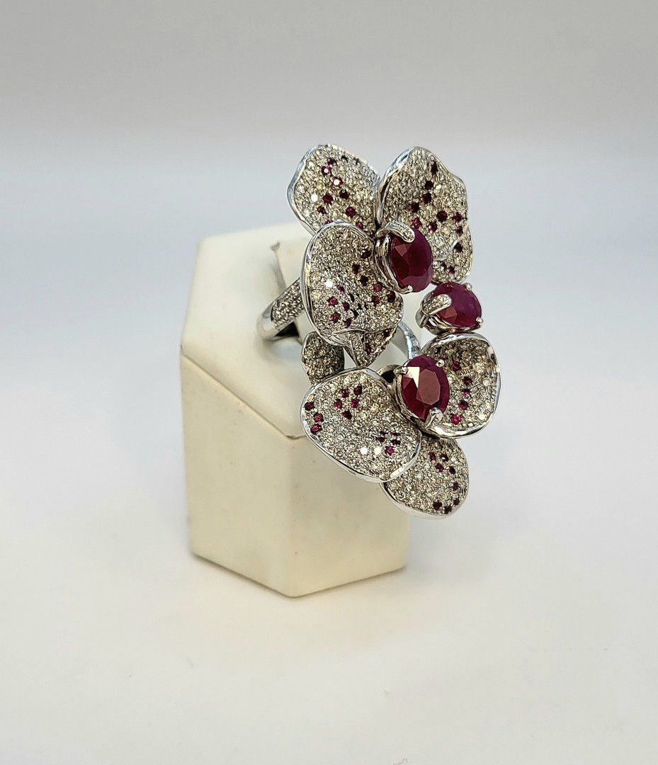 Anello oro pietre diamantini 