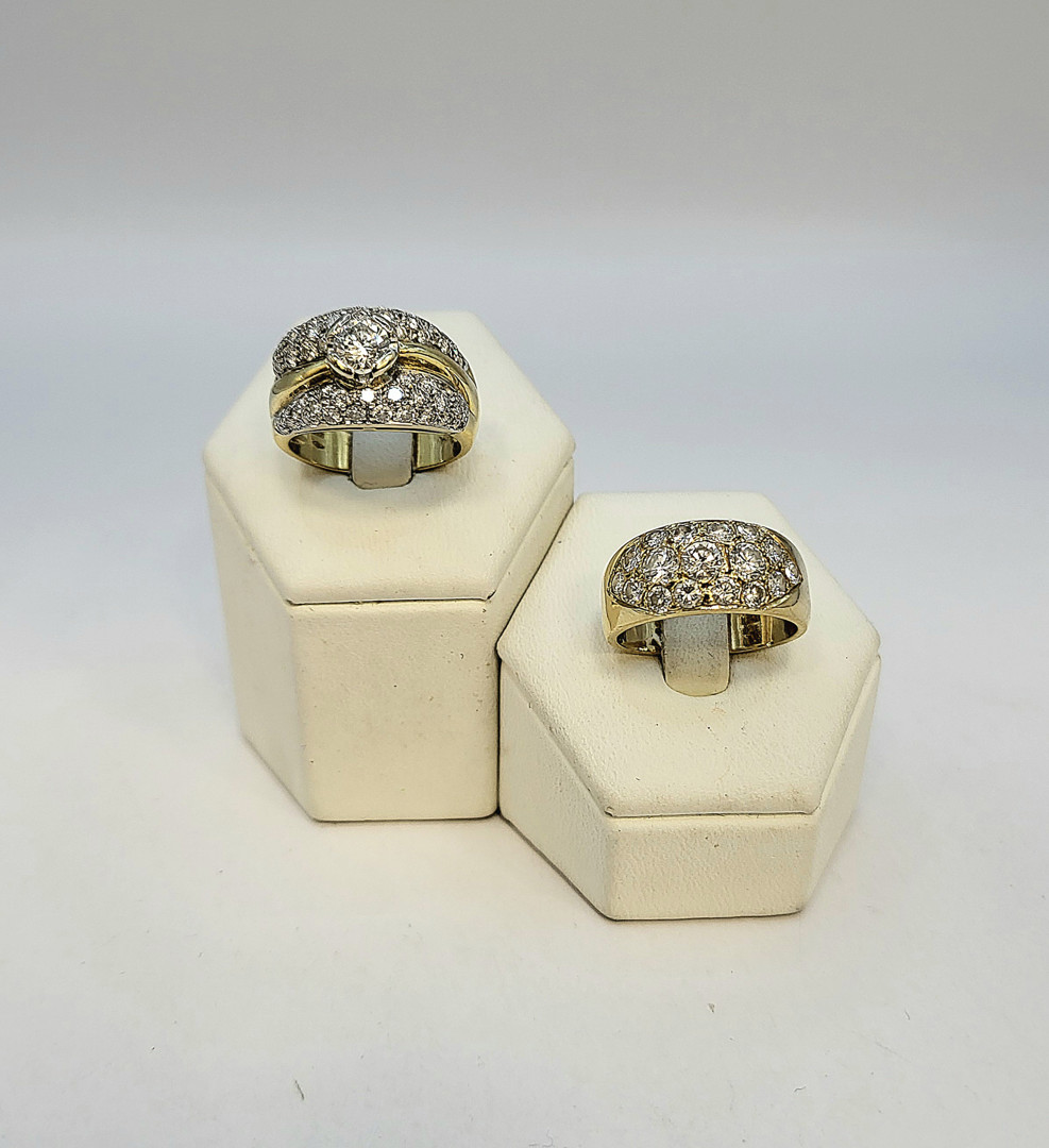 Due anelli oro diamanti