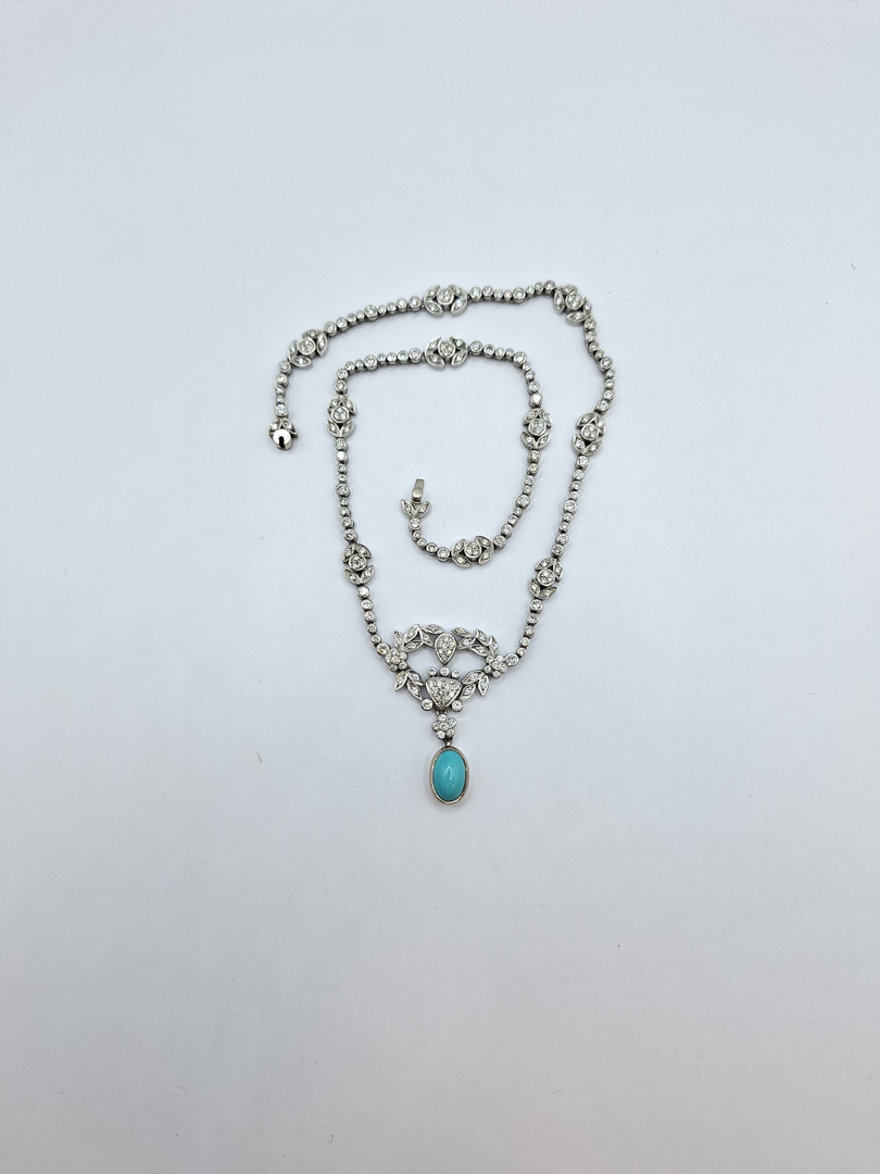 Collana oro pietra diamantini