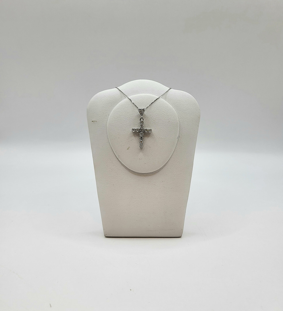 Catenina e croce oro diamantini